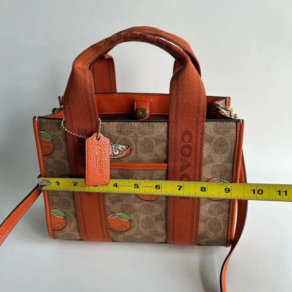 Coach Smith Tote 24 Orange Print Signature Canvas Crossbody Handbag CAR81